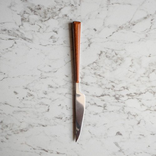 Wooden Accent Silver Table Knife