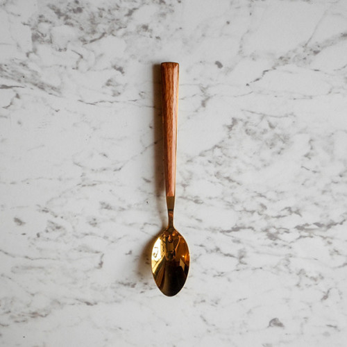 Wooden Accent Gold Cutleries Set 2