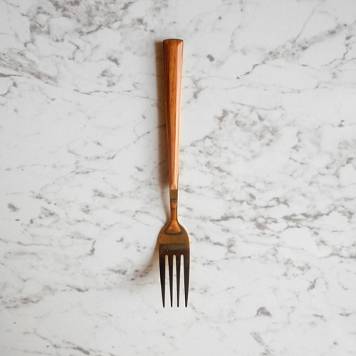 Wooden Accent Gold Cutleries Set 6