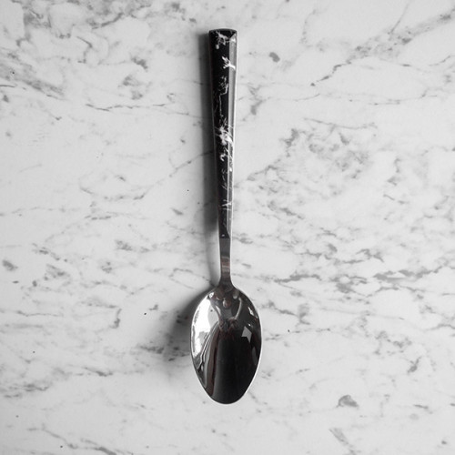 Black Marble Silver Cutleries Set 5