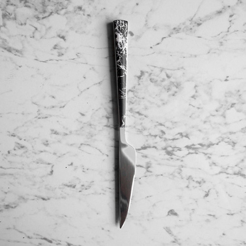 Black Marble Silver Cutleries Set 6
