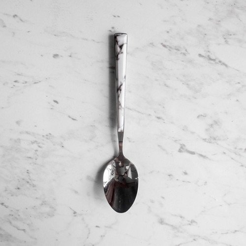 White Marble Silver Cutleries Set 4