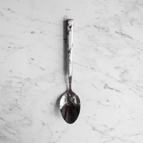 White Marble Silver Cutleries Set 4