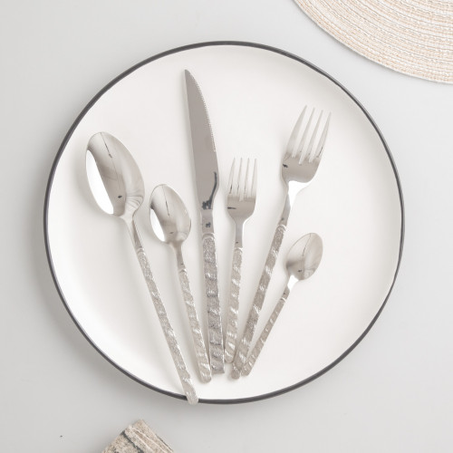 Embossed Silver Dessert Spoon 4