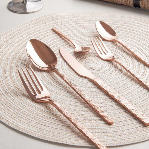 Embossed Rose Gold Tea Spoon 4