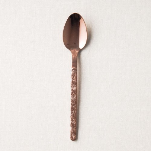Embossed Rose Gold Dessert Spoon
