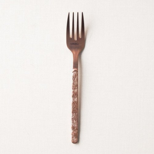 Embossed Rose Gold Dessert Fork
