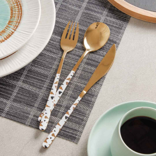 Festive White and Brass Table Knife 4