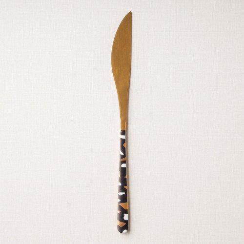 Festive Black and Brass Table Knife