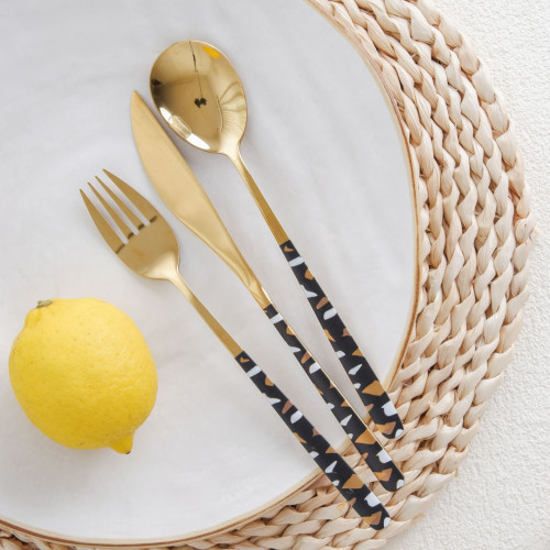 Festive Black and Brass Table Knife 5