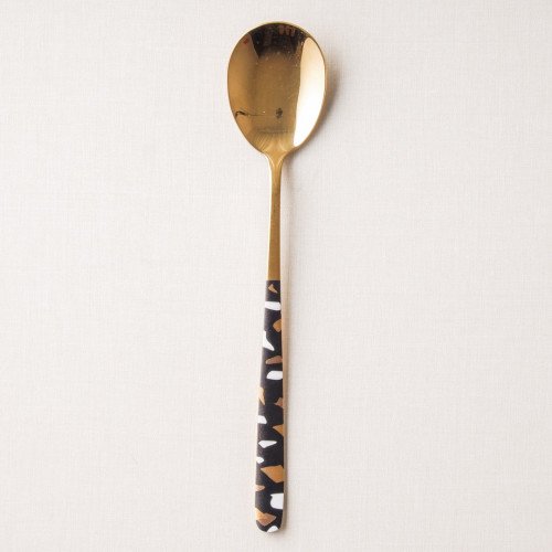 Festive Black and Brass Table Spoon