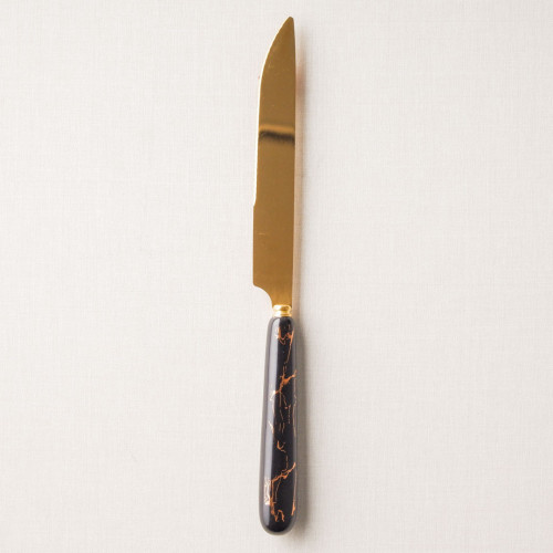 Marble Streaks Black Table Knife