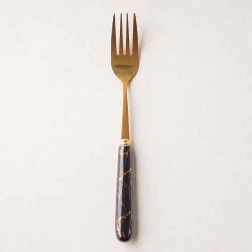 Marble Streaks Black Table Fork