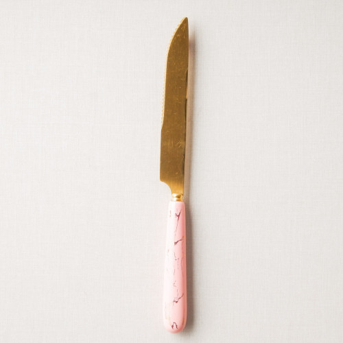 Marble Streaks Pink Table Knife