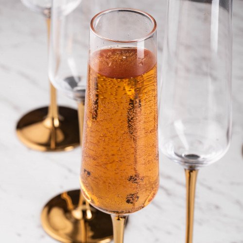 DUKE 255cc CRYSTAL/GOLD STEM CHAMPAGNE GLASS 043 2