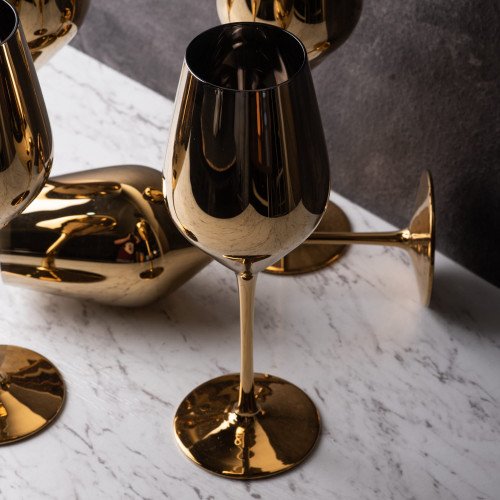 VISCOUNT 490cc GOLD WINE GLASS 048 3