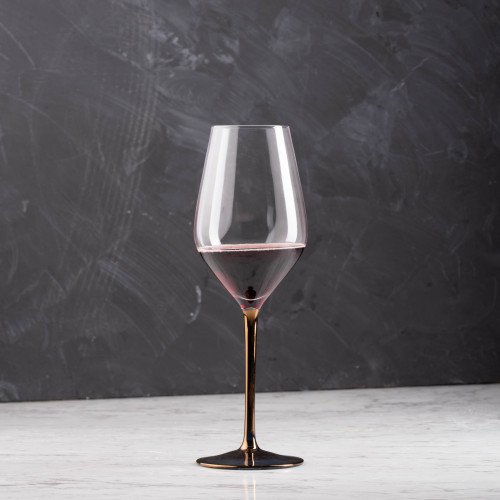 VISCOUNT 490cc CRYSTAL/ROSE GOLD STEM WINE GLASS 049