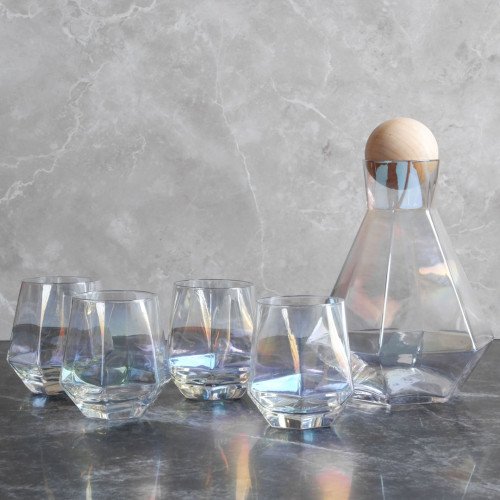 Laguna Glass Carafe and Cups Set - Spectrum