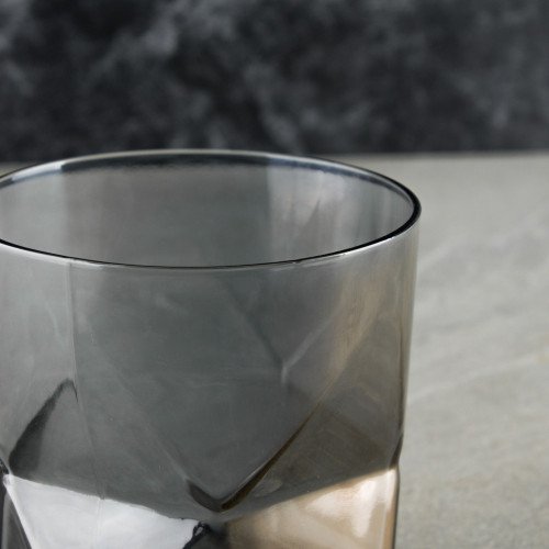 Faceted Bar Glass 340ml - Tempered Black 3