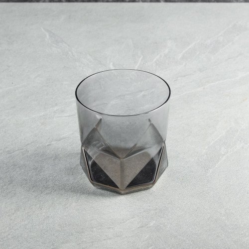 Faceted Bar Glass 340ml - Tempered Black 5