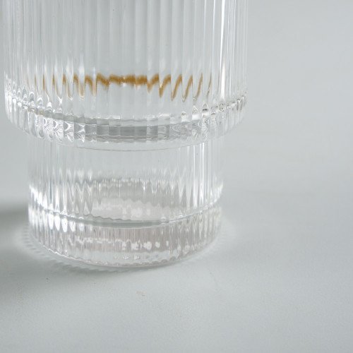 Fluted Vintage Glass 190ml - Gold Rim 2