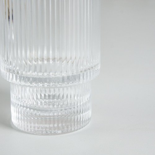 Fluted Vintage Glass 300ml - Gold Rim 4