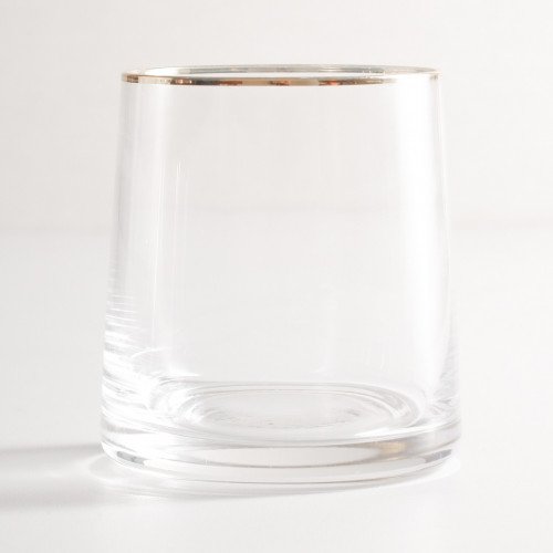 Trapezoid Modern Glass 260ml - Gold Rimmed 2