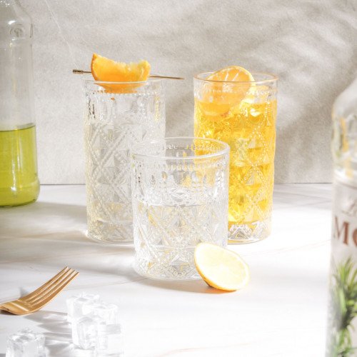 Olivar Jewel Glass 340ml - Gold Rimmed 5