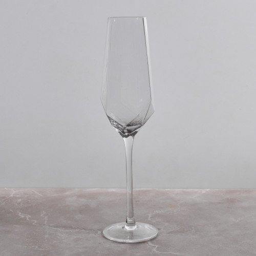 Crown Patterned Champagne Glass 310ml - Natural 5