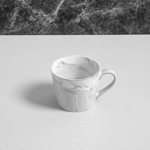 Marble Mug White with Handle 325ml 2
