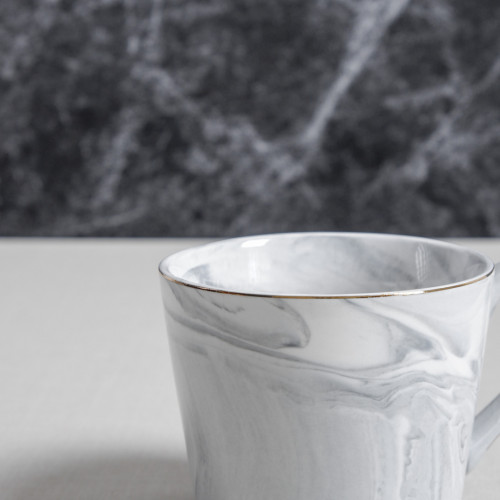 Marble Mug White with Handle 325ml 3