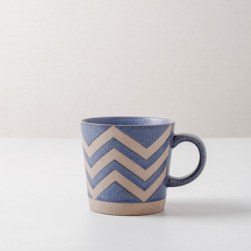 Hollie Patterned Mug 350ml - Wave Blue
