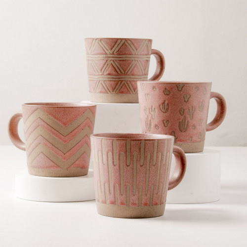 Hollie Patterned Mug 350ml - Wave Red 6