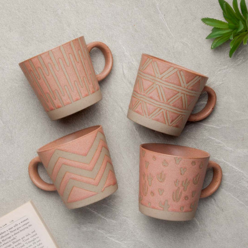 Hollie Patterned Mug 350ml - Wave Red 7