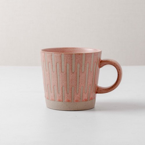Hollie Patterned Mug 350ml - Stripe Red
