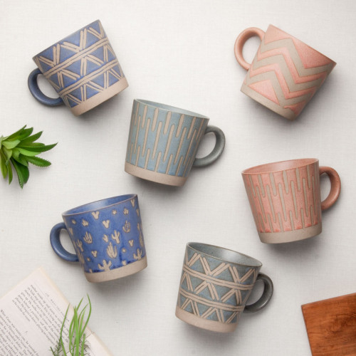 Hollie Patterned Mug 350ml - Cactus Green 6