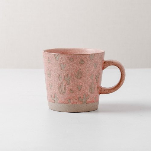 Hollie Patterned Mug 350ml - Cactus Red