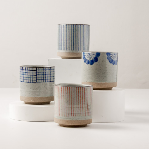 Ukiyo Tea Cup 150ml - Blue Stripes 6