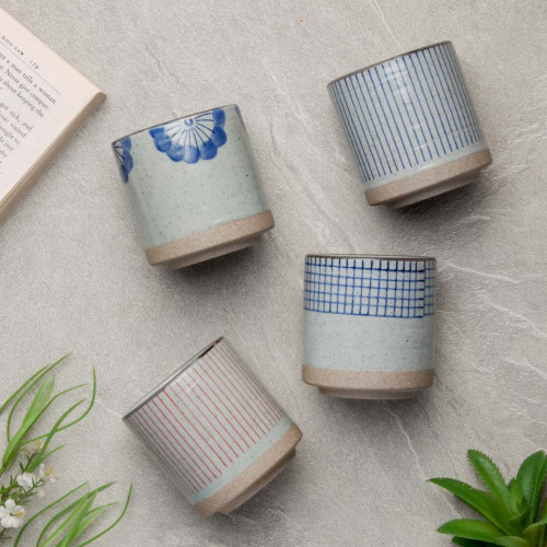 Ukiyo Tea Cup 150ml - Blue Stripes 7
