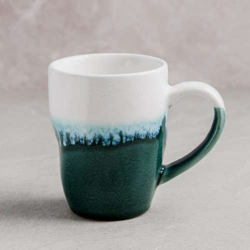 Shoreline Dark Green Squeezed Mug With Handle 340ml