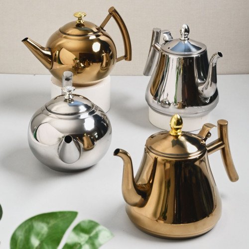 Stainless Steel Flower Teapot with Filter 1L - Gold 8