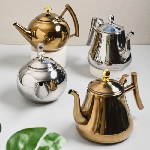 Stainless Steel Pearl Teapot with Filter 1L - Silver 8