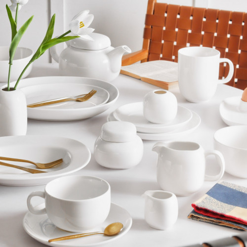 Kaden White Plate Tall Stackable 20cm 5