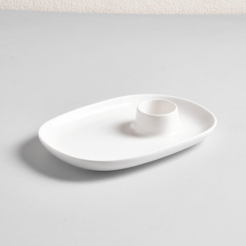Ora White Egg Plate 20.5 x 14.5cm
