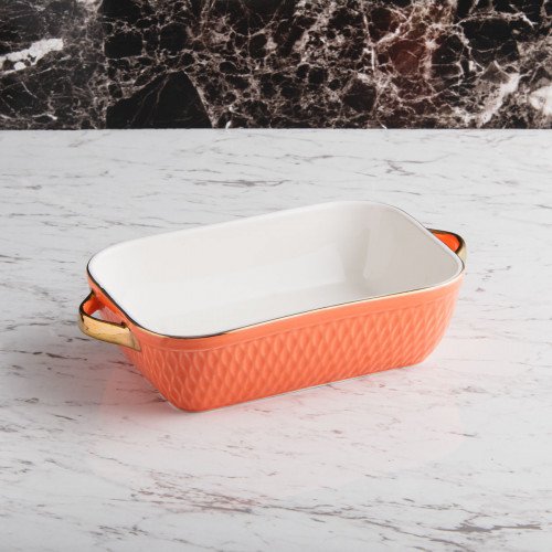 Argyle Rectangular Baking Pan 10" - Orange 2