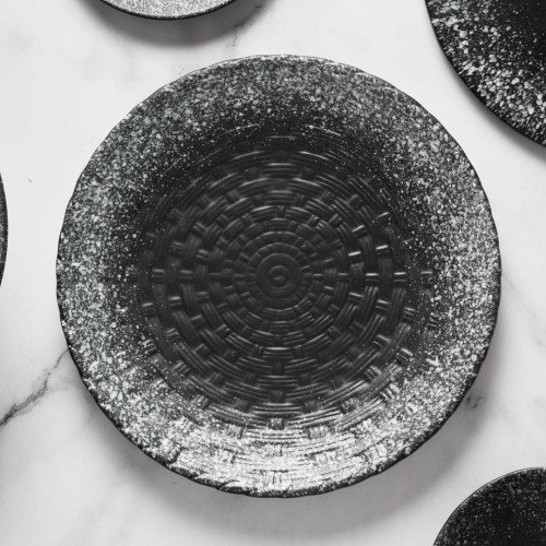 Black Kemuri Textured Dinner Plate 10" 4