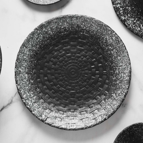 Black Kemuri Textured Dinner Plate 10" 4