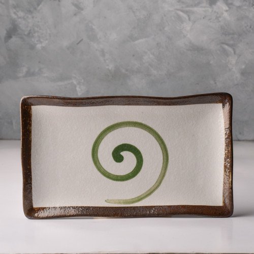 Himeji Green Long Plate 9"