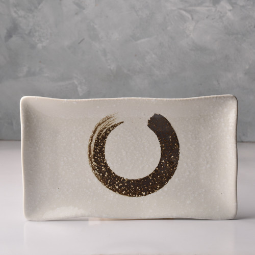 White Embossed Long Plate 9"
