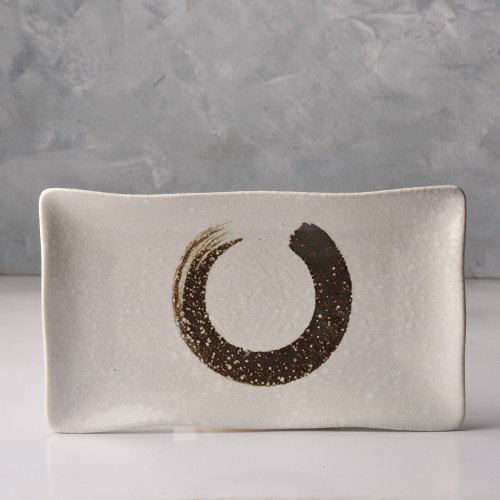 White Embossed Long Plate 9"